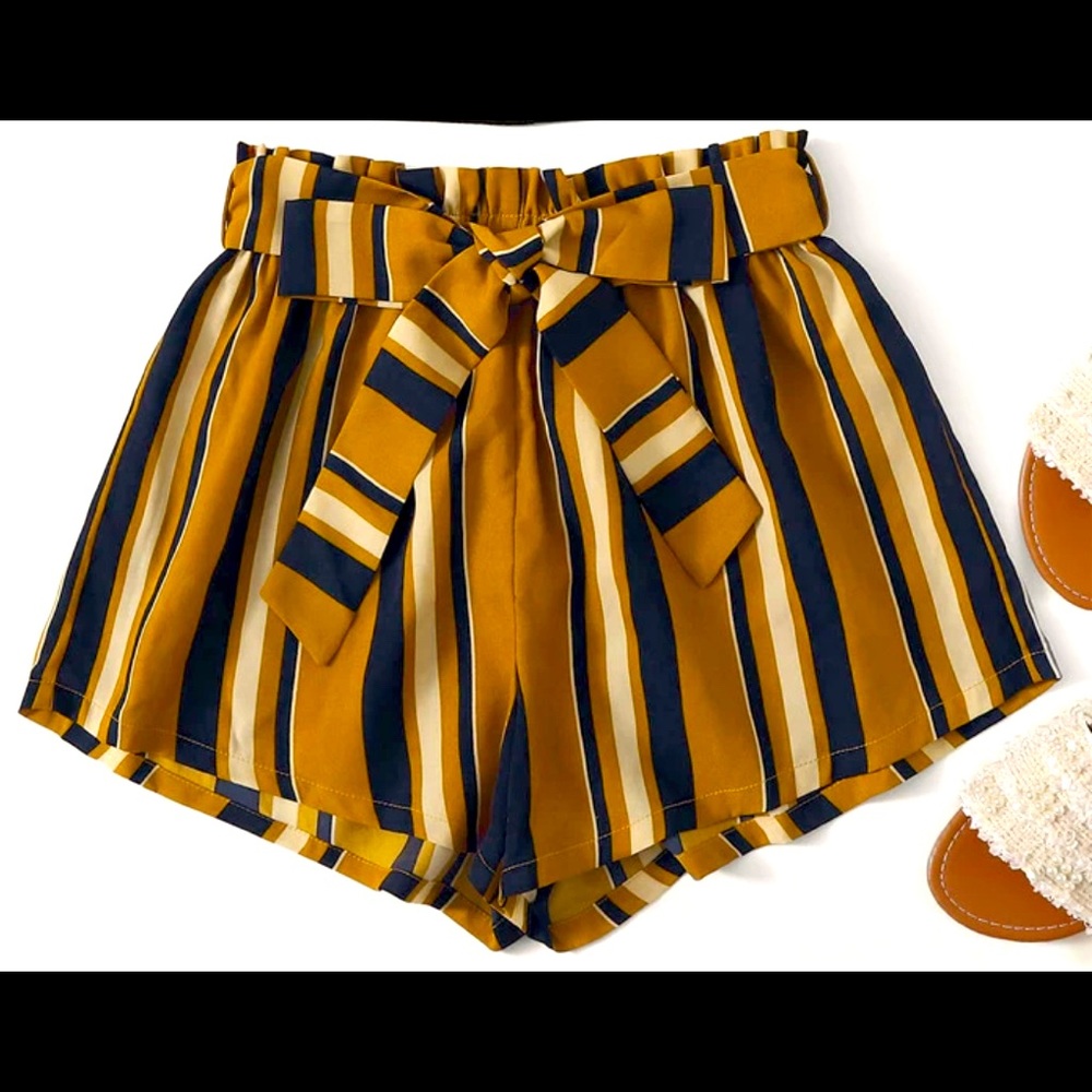 Paperbag Waist Belted Shorts